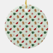Retro Kerstmis PJ-feest Heet Chocolade Ornament (Achterkant)