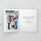 Retro Kerstmis Plaid 2 Foto Groet Feestdagen Kaart (Binnen)