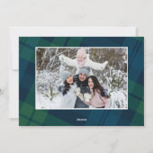 Retro Kerstmis Plaid 2 Foto Groet Feestdagenkaart (Achterkant)