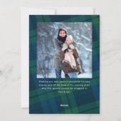 Retro Kerstmis Plaid 2 Foto Groet Feestdagenkaart (Achterkant)