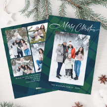 Retro Kerstmis Plaid 5 Foto Groet