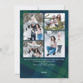 Retro Kerstmis Plaid 5 Foto Groet Feestdagenkaart (Achterkant)