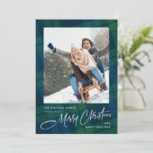 Retro Kerstmis Plaid 5 Foto Groet Feestdagenkaart (Staand voorkant)