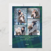 Retro Kerstmis Plaid 5 Foto Groet Feestdagenkaart (Achterkant)