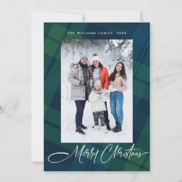 Retro Kerstmis Plaid 5 Foto Groet Feestdagenkaart