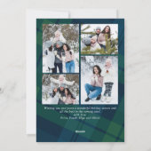 Retro Kerstmis Plaid 5 Foto Groet Feestdagenkaart (Achterkant)