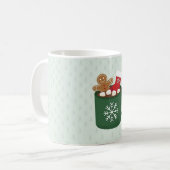 Retro Kerstmis Pyjama Feest Heet Cacao Mok (Voorkant links)
