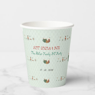 Retro Kerstmis Pyjama Feest Hot Cocoa Papieren Bek Bekers