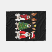 Retro Kerstmis Rat Terrier Kerstman Rendier Hond L Fleece Deken (Voorkant (Horizontaal))