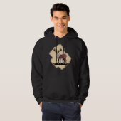 Retro Kerstmis Rendieren Hoodie (Voorkant volledig)