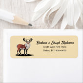 Retro Kerstmis rendieren retour adres label (Insitu)