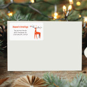 Retro Kerstmis rendieren retour adres label