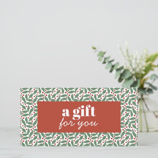 RETRO KERSTMIS RODE BESSEN GROENE BLADEREN SPECIAA (Staand voorkant)