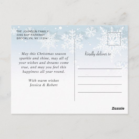 Retro Kerstmis Rustic 2 PHOTO Greep Briefkaart (Achterkant)