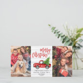 Retro Kerstmis Rustic 2 PHOTO Greep Feestdagenkaart (Staand voorkant)