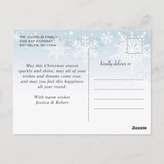 Retro Kerstmis Rustic 3 PHOTO Greep Briefkaart (Achterkant)