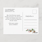 Retro Kerstmis Rustic 3 PHOTO Greep Briefkaart (Achterkant)