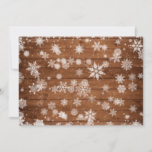 Retro Kerstmis Rustic 3 PHOTO Greep Feestdagenkaart (Achterkant)