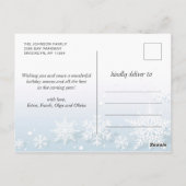 Retro Kerstmis Rustic 3 PHOTO Greeting Holiday Briefkaart (Achterkant)