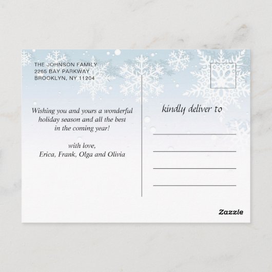 Retro Kerstmis Rustic 3 PHOTO Greeting Holiday Briefkaart (Achterkant)