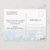 Retro Kerstmis Rustic 3 PHOTO Greeting Holiday Briefkaart (Achterkant)