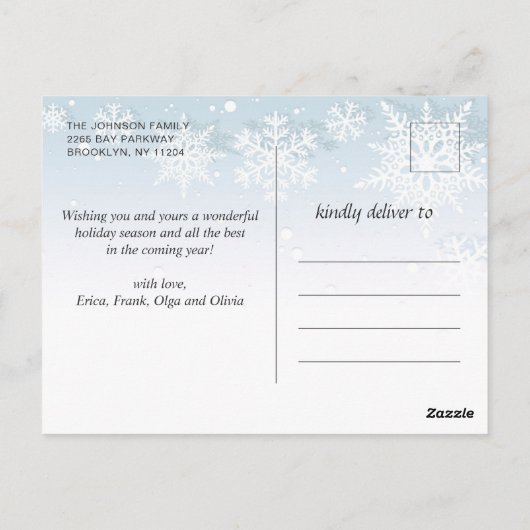 Retro Kerstmis Rustic 4 PHOTO Greep Briefkaart (Achterkant)