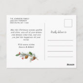 Retro Kerstmis Rustic 5 PHOTO Greep Briefkaart (Achterkant)