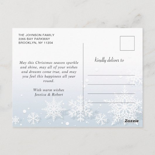 Retro Kerstmis Rustic 5 PHOTO Greep Briefkaart (Achterkant)