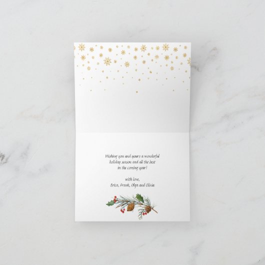 Retro Kerstmis Rustic 5 PHOTO Greep Feestdagen Kaart (Binnen)