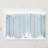 Retro Kerstmis  Rustic Blauw Hout 3 FOTO Wenskaart Feestdagenkaart (Achterkant)