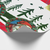 RETRO KERSTMIS SANTA & ANGEL Wrapping Paper Cadeaupapier (Hoek)
