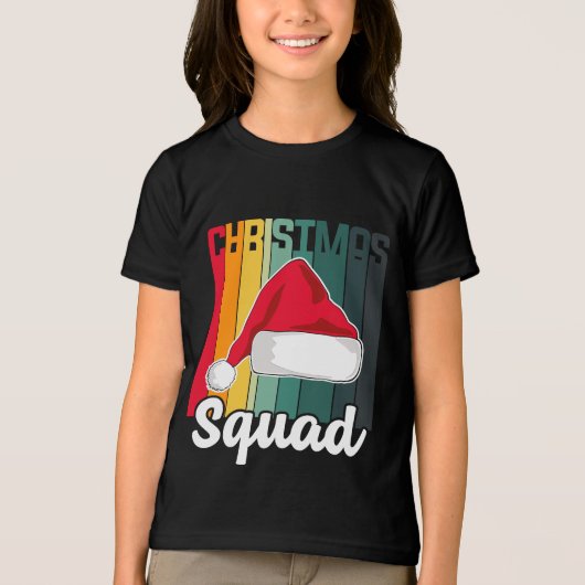 Retro Kerstmis — Santa Hat Festive Tri-Blend Shirt (Voorkant)