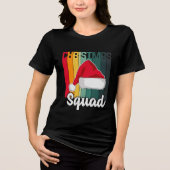 Retro Kerstmis — Santa Hat Festive Tri-Blend Shirt (Voorkant)