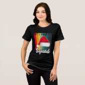 Retro Kerstmis — Santa Hat Festive Tri-Blend Shirt (Voorkant volledig)