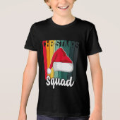 Retro Kerstmis — Santa Hat Festive Tri-Blend Shirt (Voorkant)