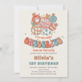 Retro Kerstmis Santa ONEderful Eerste Verjaardag Kaart (Voorkant)