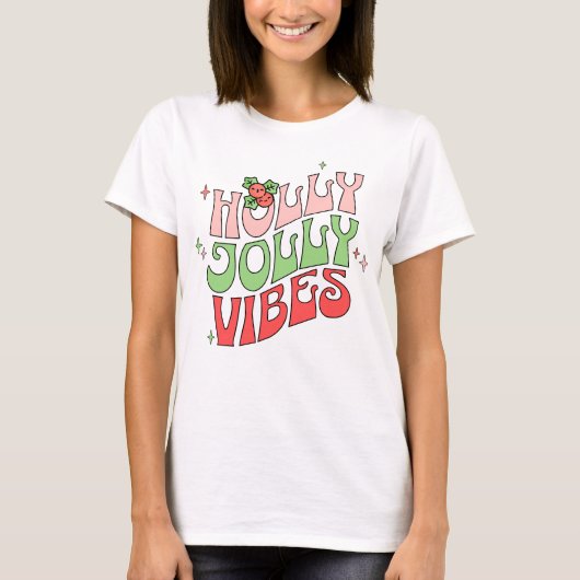 Retro Kerstmis Sfeer T-shirt (Voorkant)