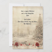 Retro Kerstmis Shabby Chique Sneeuwscène Feestdagenkaart (Achterkant)