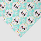 Retro Kerstmis Siamese Cat Ogee Tissuepapier (Detail)