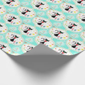 Retro Kerstmis Siamese Kat Ogee Patroon Cadeaupapier (Hoek)