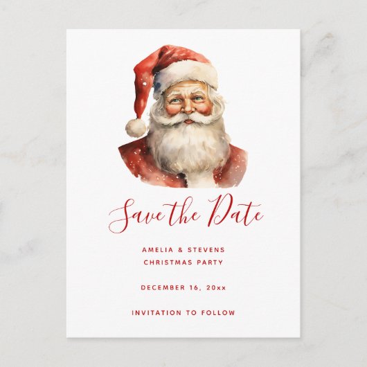 Retro Kerstmis Sinterklaas Aankondigingskaart (Voorkant)