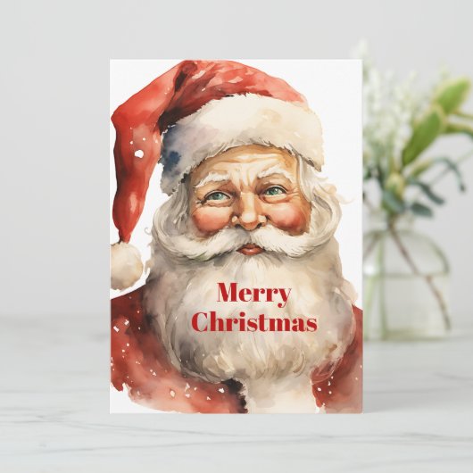 Retro Kerstmis Sinterklaas Feestdagenkaart (Staand voorkant)