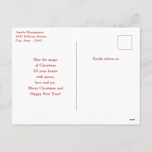 Retro Kerstmis Sinterklaas Feestdagenkaart (Achterkant)