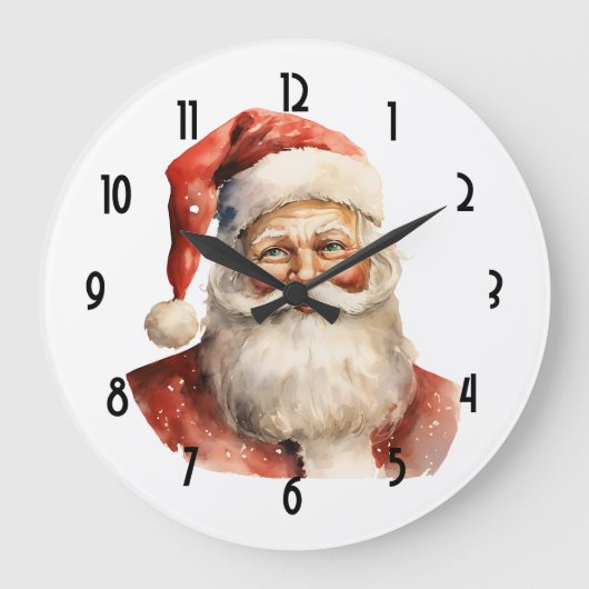 Retro Kerstmis Sinterklaas Grote Klok (Voorkant)