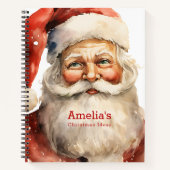 Retro Kerstmis Sinterklaas Notitieboek (Voorkant)