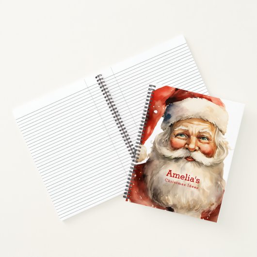Retro Kerstmis Sinterklaas Notitieboek (Binnen)