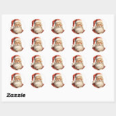 Retro Kerstmis Sinterklaas Ronde Sticker (Vel)