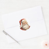Retro Kerstmis Sinterklaas Ronde Sticker (Envelop)