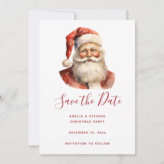 Retro Kerstmis Sinterklaas Save The Date (Voorkant)
