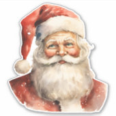 Retro Kerstmis Sinterklaas Sticker (Voorkant)